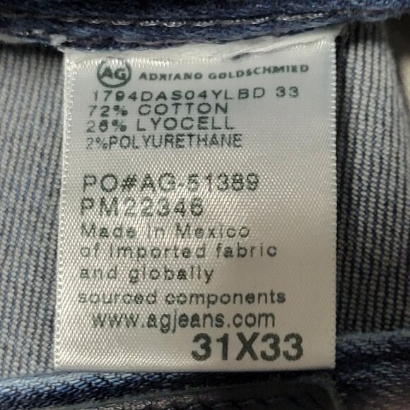 AG Adriano Goldschmied Everett Slim Straight Jeans Mens Size 31 Mid Rise Denim - Picture 6 of 7